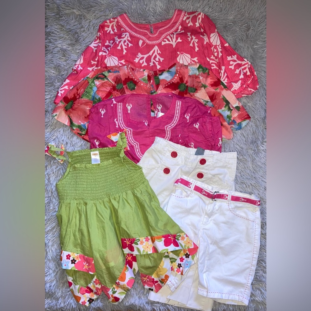 Gymboree girls lot mix bundle clothes 4 tops 2 bottoms Size 6 (one size 7 top)
